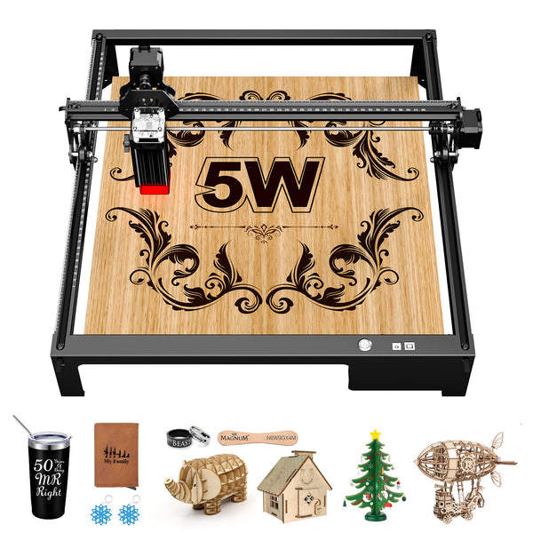 IWECOLOR Laser Engraving Machine 5W/10W Output Power, Laser Cutter And CNC Laser Engraver Machine 12V Compressed Spot 10000mm/min With Eye Protection For Wood Metal Glass Acrylic Leather 1pc 15.75inch*16.14inch